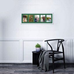 AK Frames 26X8 White Classic Multi Photo Frame With Emerald Mount - Holds 5 Apertures (5X) 6X4 Photos - thumbnail 3