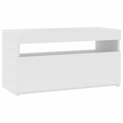 Berkfield Modern Tv Cabinet With Led Lights White 75X35X40 Cm - image 1