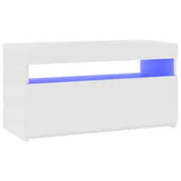 Berkfield Modern Tv Cabinet With Led Lights White 75X35X40 Cm - thumbnail 7