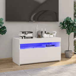 Berkfield Modern Tv Cabinet With Led Lights White 75X35X40 Cm - thumbnail 2