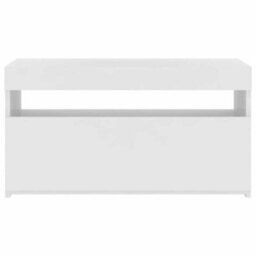 Berkfield Modern Tv Cabinet With Led Lights White 75X35X40 Cm - thumbnail 8