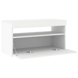 Berkfield Modern Tv Cabinet With Led Lights White 75X35X40 Cm - thumbnail 9