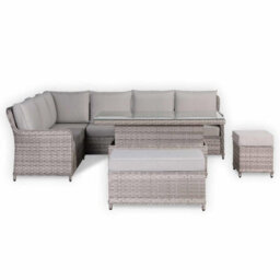 Furnishings For Less UK Left Hand Rattan Garden Corner Sofa Set With Rising Table - thumbnail 9