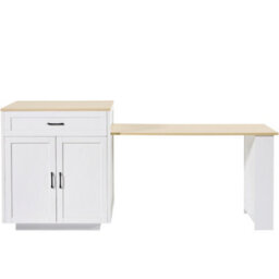 Matteo Extendable Kitchen Island & Bar Table With Storage, White Mdf - Seats 2-6 People - thumbnail 8