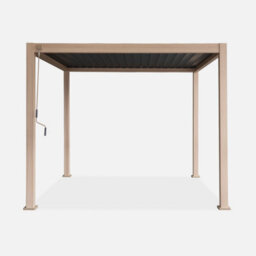 Sweeek - Louvered Pergola Aluminium 3 X 3M V2 Wood Coloured/anthracite - Triomphe - thumbnail 3