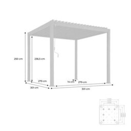 Sweeek - Louvered Pergola Aluminium 3 X 3M V2 Wood Coloured/anthracite - Triomphe - thumbnail 6