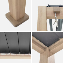 Sweeek - Louvered Pergola Aluminium 3 X 3M V2 Wood Coloured/anthracite - Triomphe - thumbnail 4
