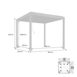 Sweeek - Louvered Pergola Aluminium 3 X 3M V2 Wood Coloured/anthracite - Triomphe - thumbnail 7