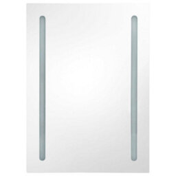 Berkfield Led Bathroom Mirror Cabinet Shining Grey 50X13X70 Cm - thumbnail 4