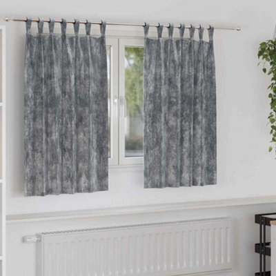 Berkfield Curtain With Curtains 2 Pcs Grey 140 X 140 Cm Velvet - image 1