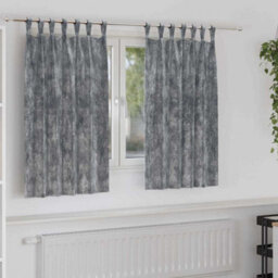 Berkfield Curtain With Curtains 2 Pcs Grey 140 X 140 Cm Velvet