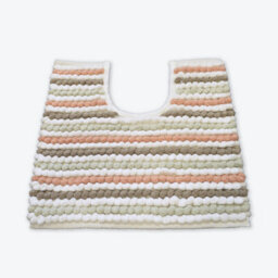 Allure Bath Fashions Striped Chunky Bobble Pedestal Mat - Blush Pink