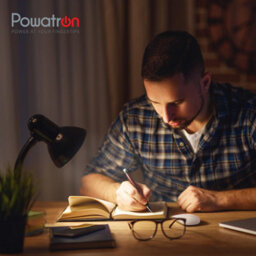Powatron Desk Lamp Black Flexible Adjustable Living Room Desk Lamp For Home Office Halogen Bulb Included - thumbnail 6