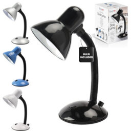 Powatron Desk Lamp Black Flexible Adjustable Living Room Desk Lamp For Home Office Halogen Bulb Included - thumbnail 1