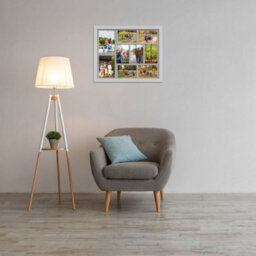 AK Frames 20X16 Light Grey Modern Multi Photo Frame With Silver Mount - Holds 9 Apertures (2X) 7X5, (7X) 6X4 Photos - thumbnail 3