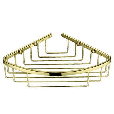 Plum&clay Solid Brass Single Corner Gold Shower Basket - image 1