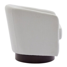 Living And Home White Linen Swivel Accent Chair Armchair - thumbnail 3