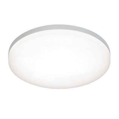 Anson Lighting Oxnard Integrated Led 1 Light Bathroom Flush Light Opal, Silver Ip44