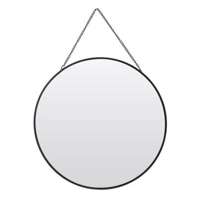 Urbn-Living Black - 30Cm Gold Or Black Round Hanging Wall Mirror - image 1