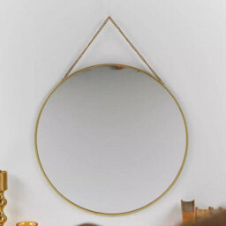 Urbn-Living Black - 30Cm Gold Or Black Round Hanging Wall Mirror - thumbnail 6