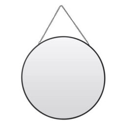 Urbn-Living Black - 30Cm Gold Or Black Round Hanging Wall Mirror