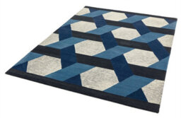 Blue Wool Luxurious Modern Geometric Rug Easy To Clean Living Room And Bedroom-160Cm X 230Cm - thumbnail 5