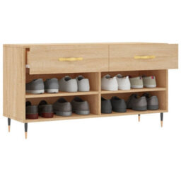 Berkfield Industrial Shoe Bench Sonoma Oak 102X35X55 Cm Engineered Wood - thumbnail 4