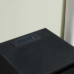 Home Treats Bedside Table Black 2 Drawer Nightstand Table With 2 Uk Plugs Usb A And Usb C Chest Of Drawers 2M Cable - thumbnail 5