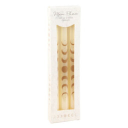 Set Of 3 Off White Moon Phases Taper Candles For Elegant Decor - thumbnail 1