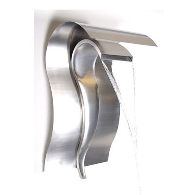 Primrose Cascading Swan Silver Metal Wall Mounted Stainless Steel Water Feature H75Cm - image 1
