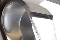 Primrose Cascading Swan Silver Metal Wall Mounted Stainless Steel Water Feature H75Cm - thumbnail 3