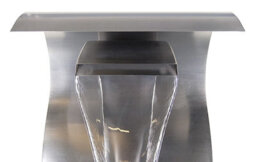 Primrose Cascading Swan Silver Metal Wall Mounted Stainless Steel Water Feature H75Cm - thumbnail 4