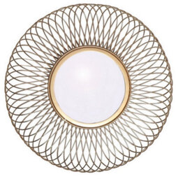 Aspect Furniture Juliet Round Accent Mirror,sunburst Design,electrical Gold Plated - thumbnail 3