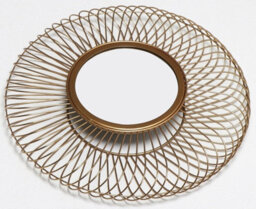Aspect Furniture Juliet Round Accent Mirror,sunburst Design,electrical Gold Plated - thumbnail 4