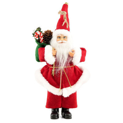 GEEZY The Magic Toy Shop 10 Inches Santa Claus Christmas Figure Standing Hanging Decoration Xmas Ornament Gift - image 1
