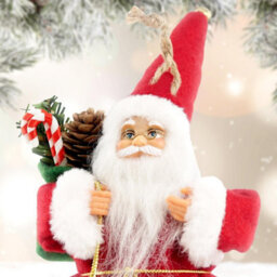 GEEZY The Magic Toy Shop 10 Inches Santa Claus Christmas Figure Standing Hanging Decoration Xmas Ornament Gift - thumbnail 2