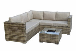Signature Weave Georgia Wicker Corner Sofa Seat Coffee Table + Ice Bucket Brown - thumbnail 8