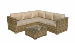 Signature Weave Georgia Wicker Corner Sofa Seat Coffee Table + Ice Bucket Brown - thumbnail 4