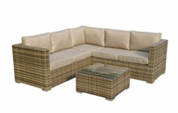 Signature Weave Georgia Wicker Corner Sofa Seat Coffee Table + Ice Bucket Brown - thumbnail 5