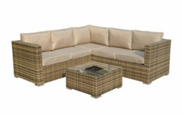 Signature Weave Georgia Wicker Corner Sofa Seat Coffee Table + Ice Bucket Brown - thumbnail 6