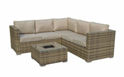 Signature Weave Georgia Wicker Corner Sofa Seat Coffee Table + Ice Bucket Brown - thumbnail 7