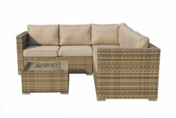 Signature Weave Georgia Wicker Corner Sofa Seat Coffee Table + Ice Bucket Brown - thumbnail 3