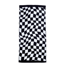 Catherine Lansfield Checkerboard Absorbent Beach Towel Black 76X160Cm - thumbnail 3