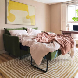 Swyft Model 08 Green Velvet Double Sofa Bed, 2 Seater Sofa, Uk Double Bed 135 X 190Cm, Fibre Cushions, Beech Wood Legs - thumbnail 3