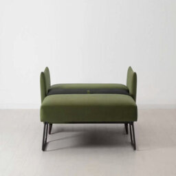 Swyft Model 08 Green Velvet Double Sofa Bed, 2 Seater Sofa, Uk Double Bed 135 X 190Cm, Fibre Cushions, Beech Wood Legs - thumbnail 4