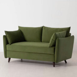Swyft Model 08 Green Velvet Double Sofa Bed, 2 Seater Sofa, Uk Double Bed 135 X 190Cm, Fibre Cushions, Beech Wood Legs - thumbnail 5
