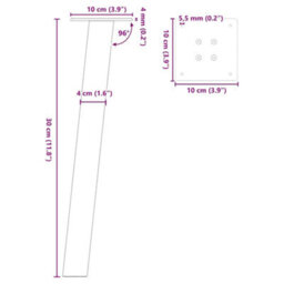 Berkfield Coffee Table Legs 4 Pcs Black 30 Cm Steel - thumbnail 9