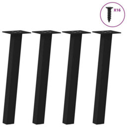 Berkfield Coffee Table Legs 4 Pcs Black 30 Cm Steel - thumbnail 1