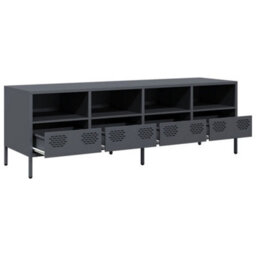 Berkfield Tv Cabinet Anthracite 135X39X43.5 Cm Cold-Rolled Steel - thumbnail 5