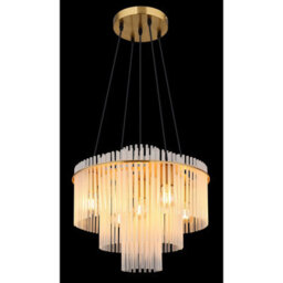 Luminosa Lighting Luminosa Gorley Pendant Ceiling Light Gold Colours Matt Opal Glass Shade 5X E27 - thumbnail 4